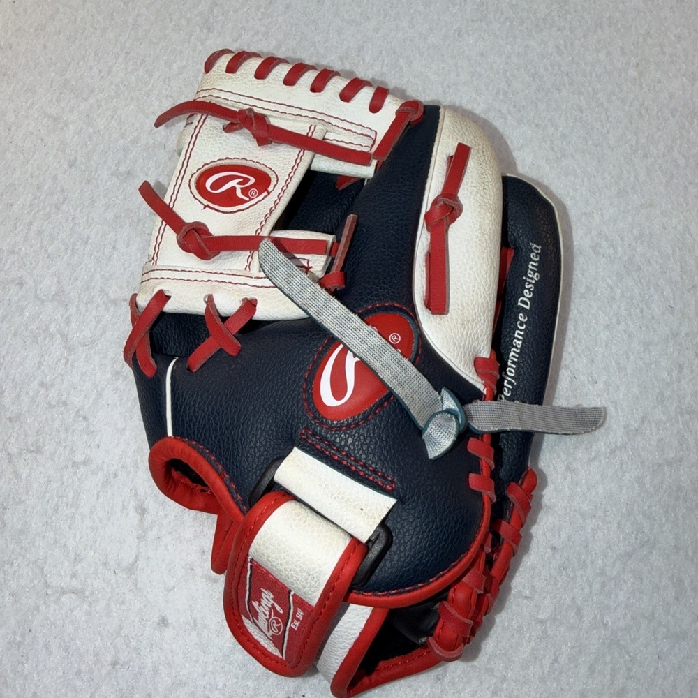 Rawlings Player Serie 11" Youth Baseball Glove RHT Blue Red Basket Web WPL11ONWS